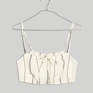NWT Madewell Tie-Front Bubble Cover-Up Crop Top